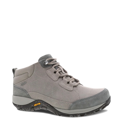 Dansko Women's Pearla Burnished Suede Waterproof Lace Boot in Stone
