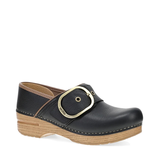 Side (right) view of Dansko Pearson Buckle Clog for women.