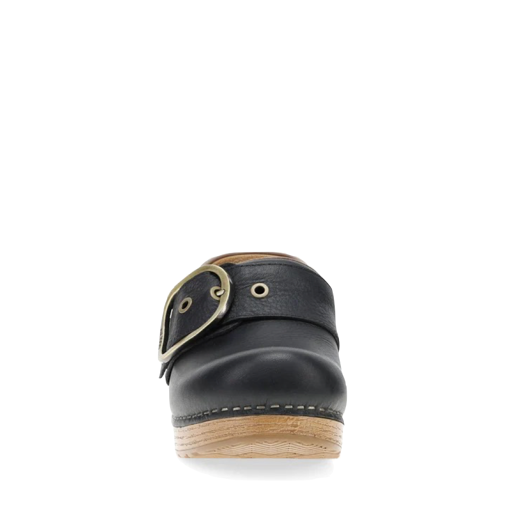 Front view of Dansko Pearson Buckle Clog for women.
