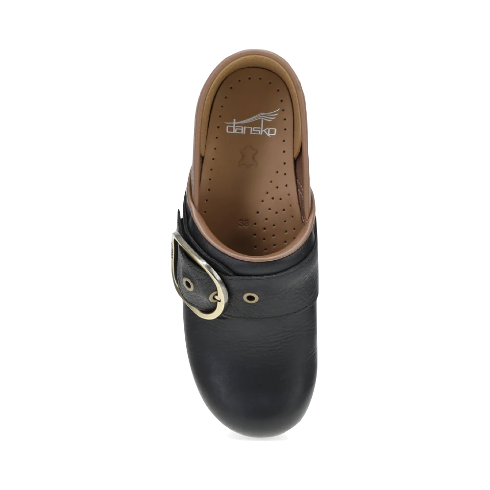 Top-down view of Dansko Pearson Buckle Clog for women.