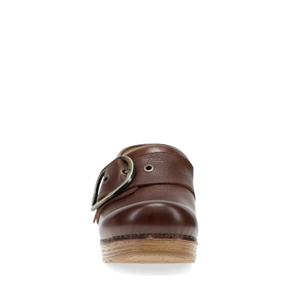Front view of Dansko Pearson Buckle Clog for women.