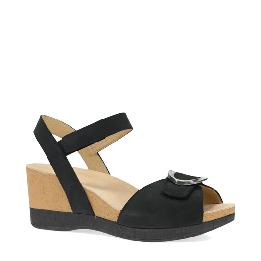 Side (right) view of Dansko Stella Wedge Sandal for women.