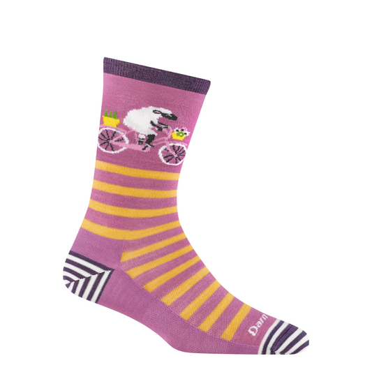 Side (right) view of Darn Tough Animal Haus Crew Lightweight Lifestyle Sock for women.