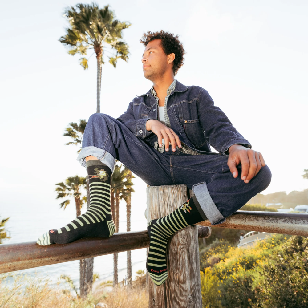 Model view of Darn Tough Animal Haus Crew Lightweight Lifestyle Socks.