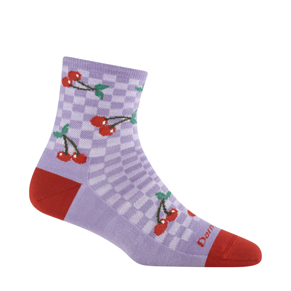 Side (right) view of Darn Tough Fruit Stand Shorty Lightweight Lifestyle Socks for women.