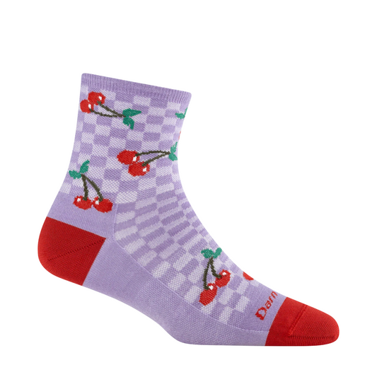 Side (right) view of Darn Tough Fruit Stand Shorty Lightweight Lifestyle Socks for women.