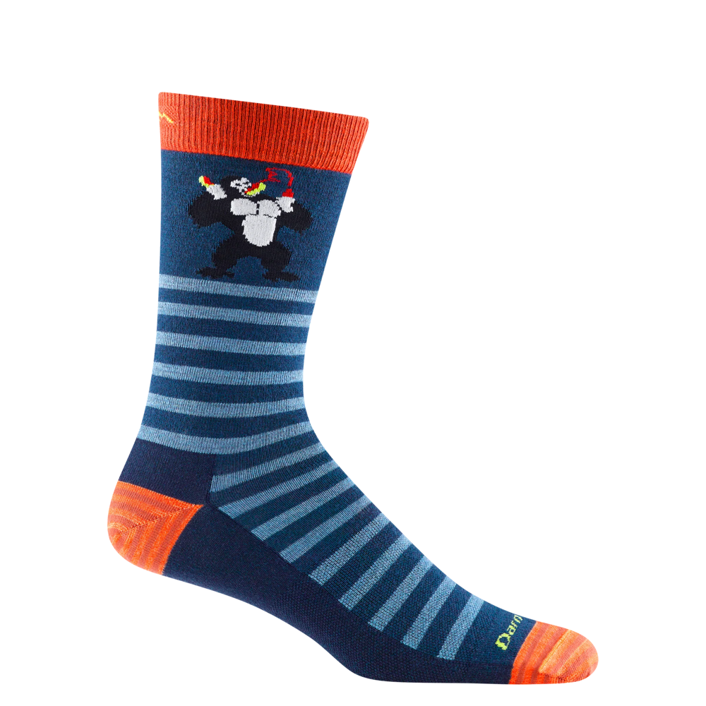 Side (right) view of Darn Tough Animal Haus Crew Lightweight Lifestyle sock for men.