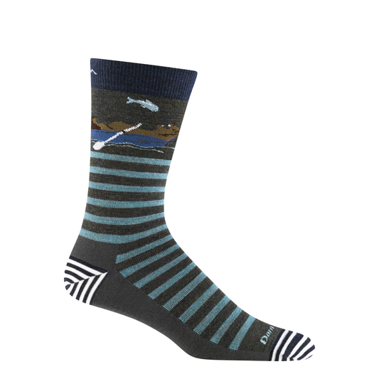 Side (right) view of Darn Tough Animal Haus Crew Lightweight Lifestyle Sock for men.