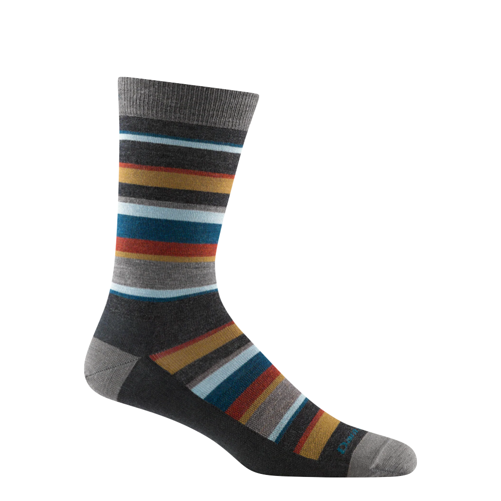 Side (right) view of Darn Tough Druid Crew Lightweight Lifestyle Socks for men.