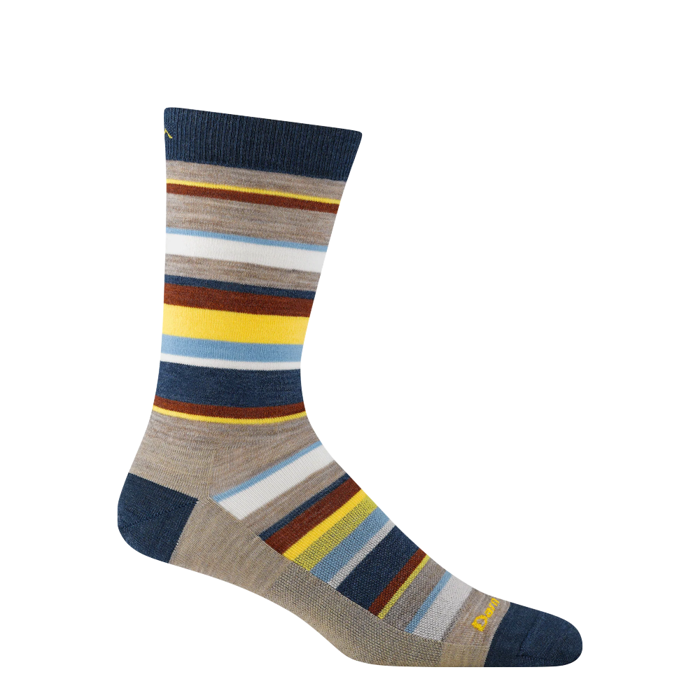 Side (right) view of Darn Tough Druid Crew Lightweight Lifestyle Socks for men.