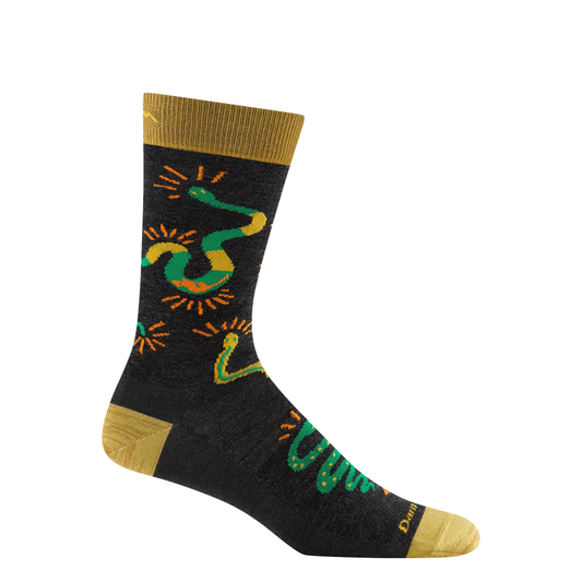 Side (right) view of Darn Tough Field Guide Crew Lightweight Lifestyle Sock for men.