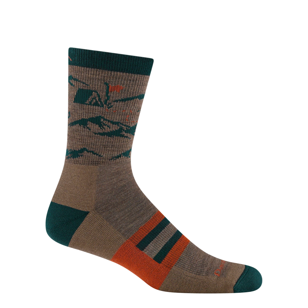 Side (right) view of Darn Tough Hike Hike Hut Micro Crew Midweight Hiking Socks for men.