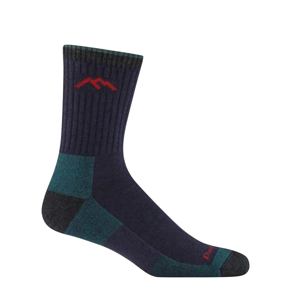 Side (right) view of Darn Tough Micro Midweight Crew Hiking Socks for men.