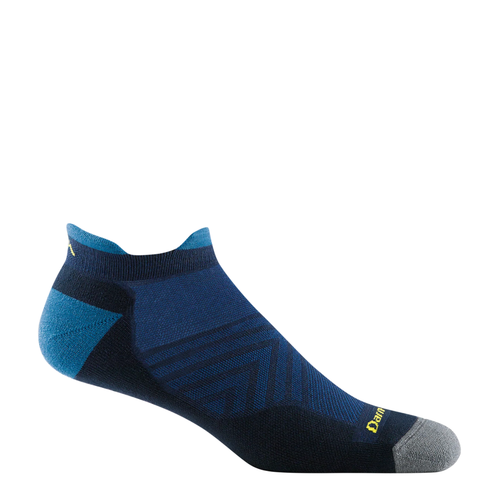 Side (right) view of Darn Tough Run No Show Tab Ultra Lightweight Sock for men.