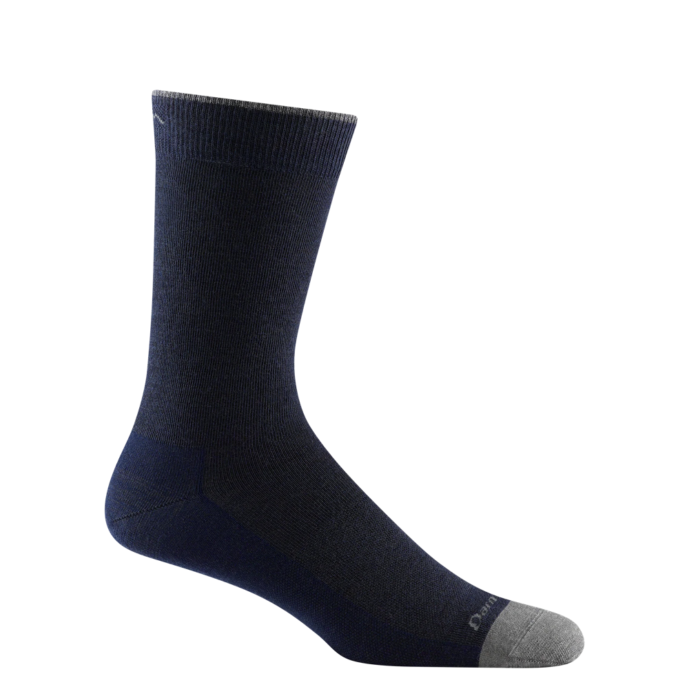 Side (right) view of Darn Tough Solid Crew Lightweight Lifestyle sock for men.