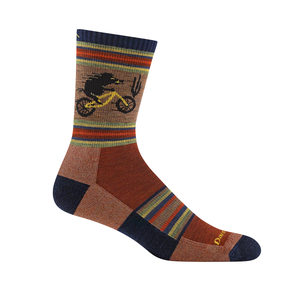 Side (right) view of Darn Tough Willoughby Micro Crew Lightweight Hiking Socks for men.
