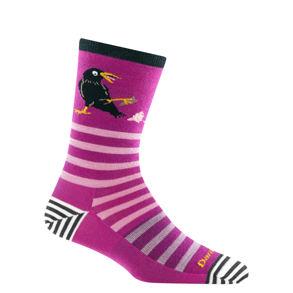 Side (right) view of Darn Tough Animal Haus Crew Lightweight Lifestyle sock for women.