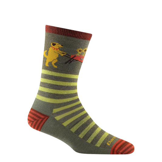 Side (right) view of Darn Tough Animal Haus Crew Lightweight Lifestyle Sock for women.