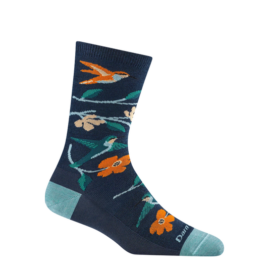 Side (right) view of Darn Tough Birds of a Feather Crew Lightweight Lifestyle Sock for women.