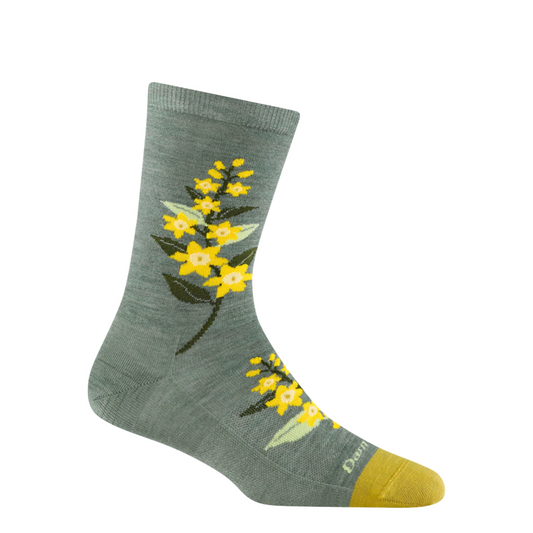 Side (right) view of Darn Tough Blossom Crew Lightweight Lifestyle Sock for women.