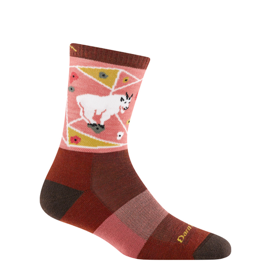 Side (right) view of Darn Tough Critter Club Micro Crew Lightweight Hiking Sock for women.