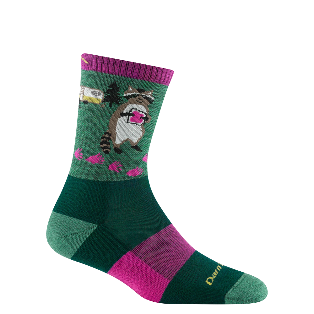 Side (right) view of Darn Tough Critter Club Micro Crew Lightweight Hiking sock for women.
