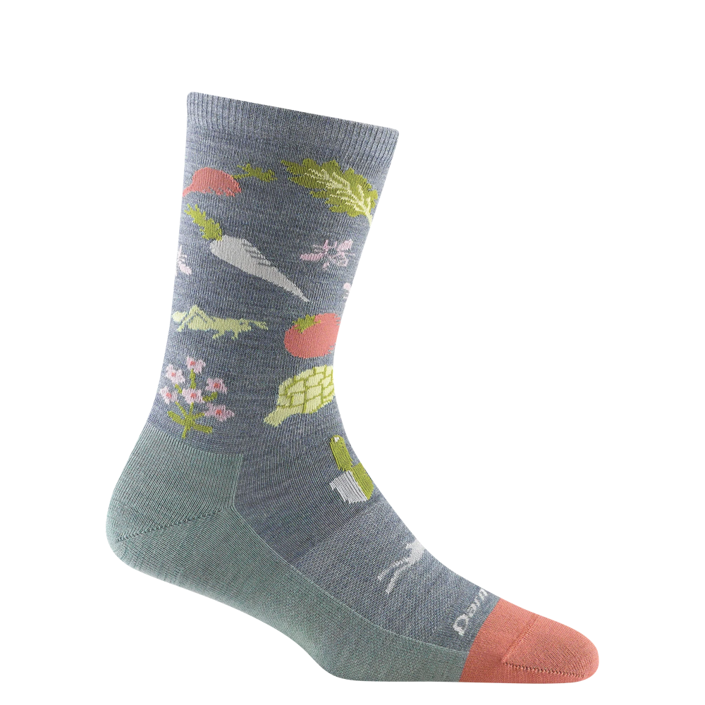 Side (right) view of Darn Tough Farmers Market Crew Lightweight Lifestyle sock for women.