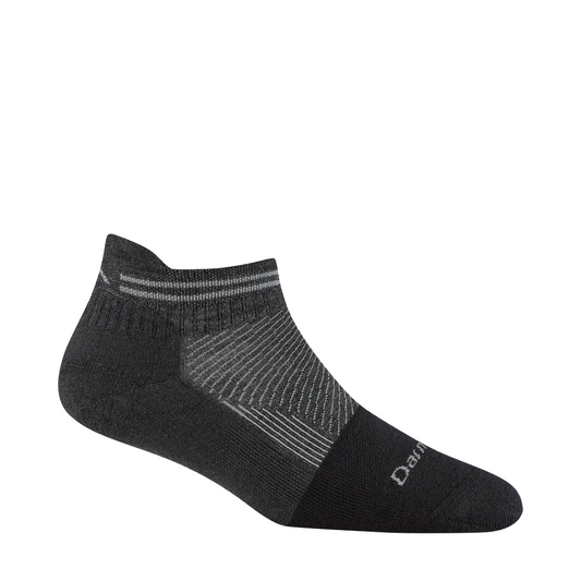 Side (right) view of Darn Tough Steely No Show Tab Lightweight Work Sock for women.