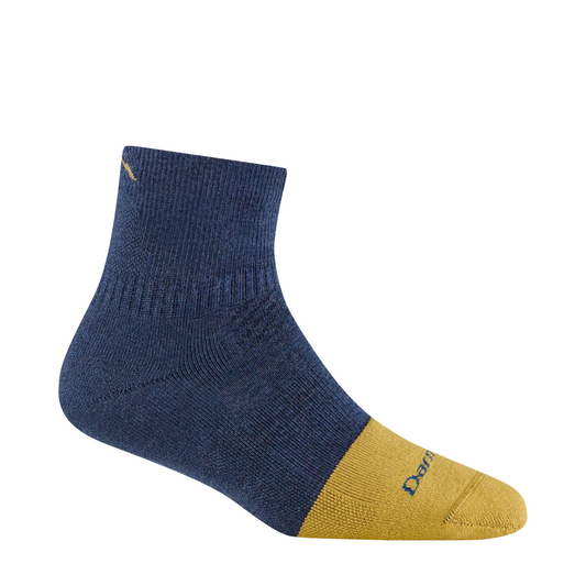 Side (right) view of Darn Tough Steely Quarter Midweight Work Sock for women.
