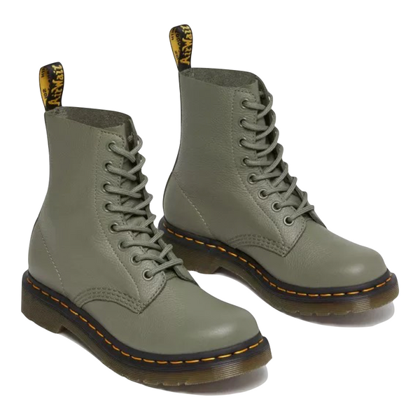 Dr. Martens Women's 1460 8 Eye Pascal Leather Lace Boot in Khaki Green