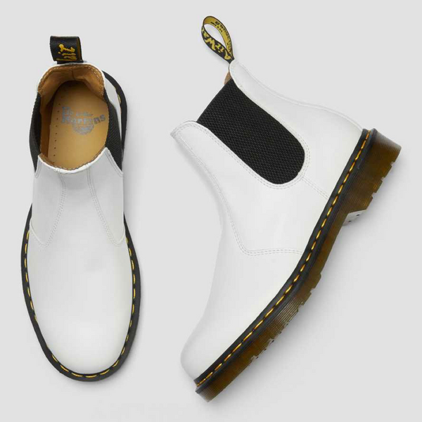 Dr. Martens Women's 2976 Chelsea Softy T Pull On Leather Boot in White