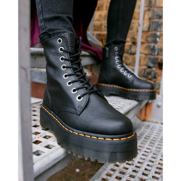 Dr. Martens Women's Jadon III Platform Leather Lace Boot (Black)