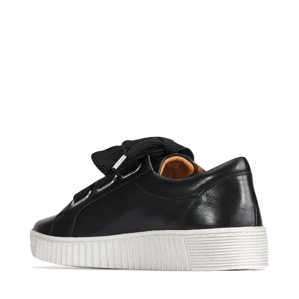 Back view of EOS Footwear Jovi Leather Tie Sneaker for women.