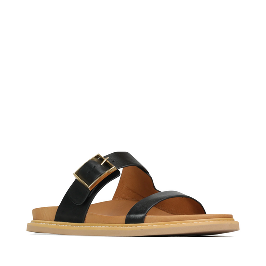 Toe view of EOS Dedra Leather Slide Sandal for women.