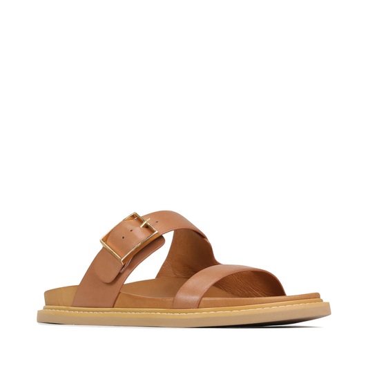 Toe view of EOS Dedra Leather Slide Sandal for women.