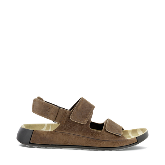 Side (right) view of Ecco Cozmo Flat 3 Adjustable Strap Sandal for men.