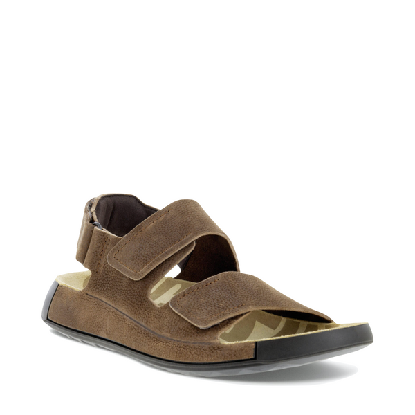 Ecco Men's Cozmo Flat 3 Adjustable Strap Sandal in Cocoa Brown