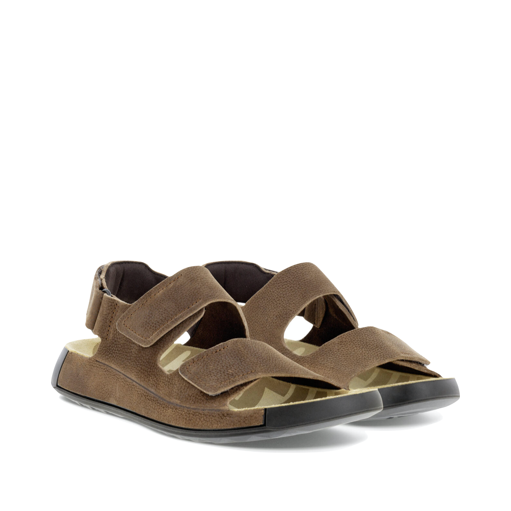 Ecco Men's Cozmo Flat 3 Adjustable Strap Sandal in Cocoa Brown