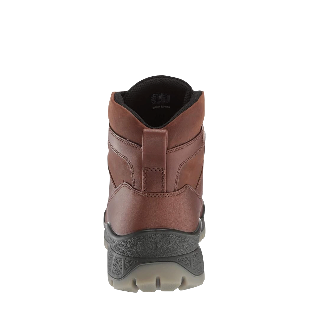 Back view of Ecco Leather Gore-Tex Mid-Cut Track 25 Boot for men.