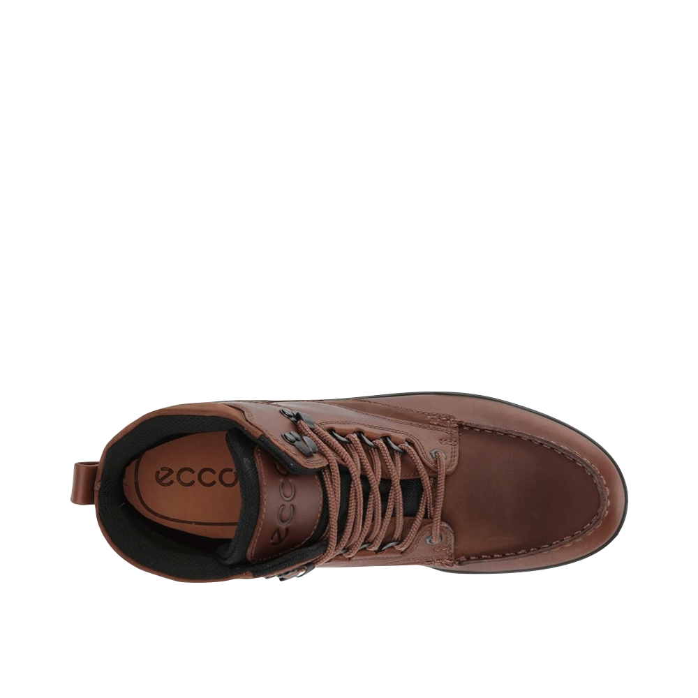 Top-down view of Ecco Leather Gore-Tex Mid-Cut Track 25 Boot for men.