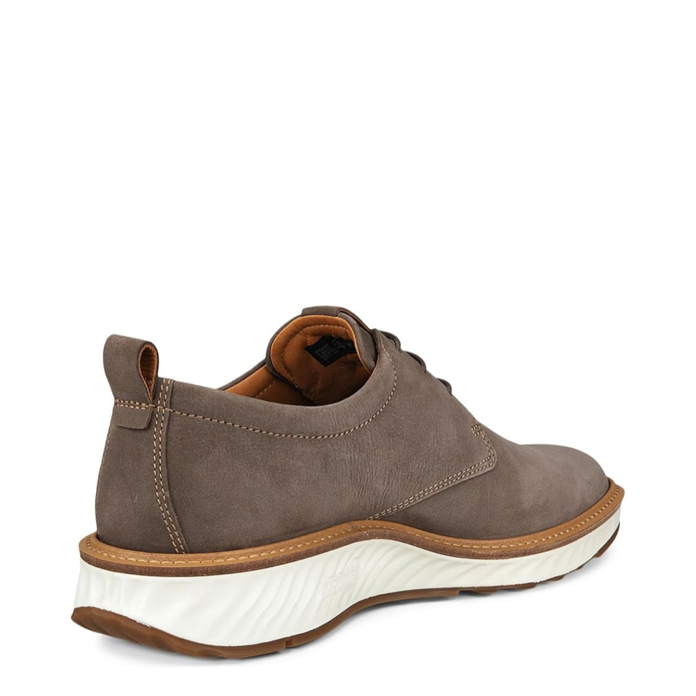 Heel and Counter view of Ecco Mens ST. 1 Hybrid 3-Eyelet Derby Shoe for men.