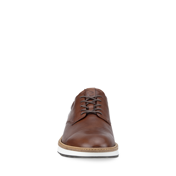 Ecco Men's ST.1 Hybrid Cap Toe Derby Lace in Cognac