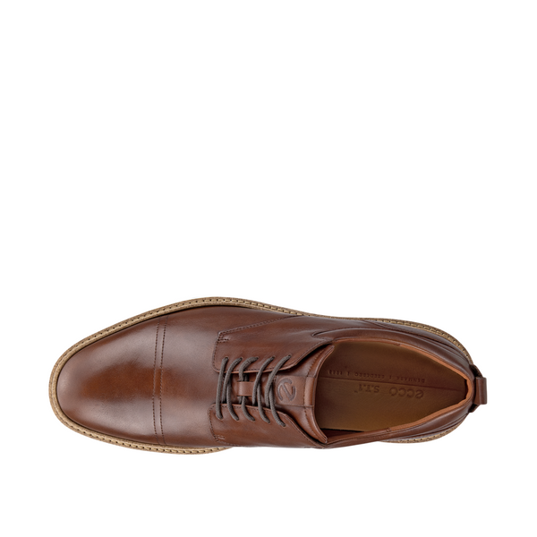 Ecco Men's ST.1 Hybrid Cap Toe Derby Lace in Cognac