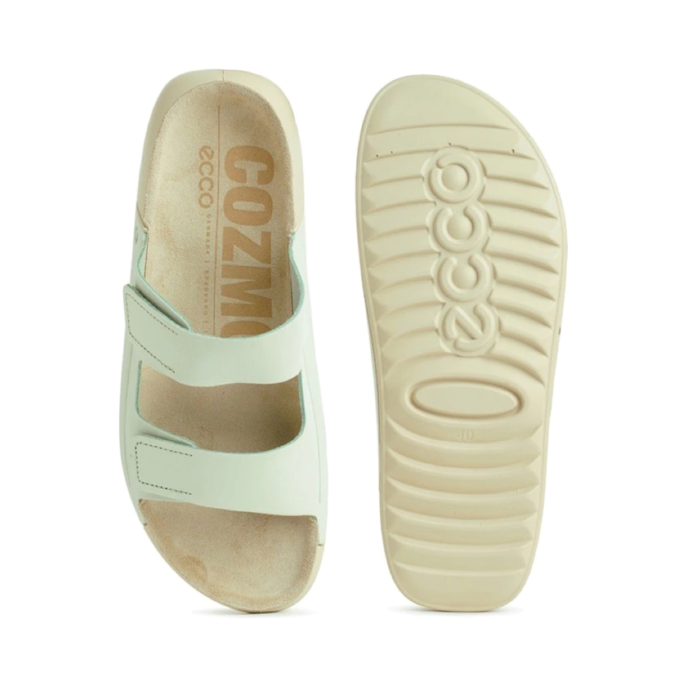 Top-down and bottom view of Ecco Cozmo Slide Sandal for women.
