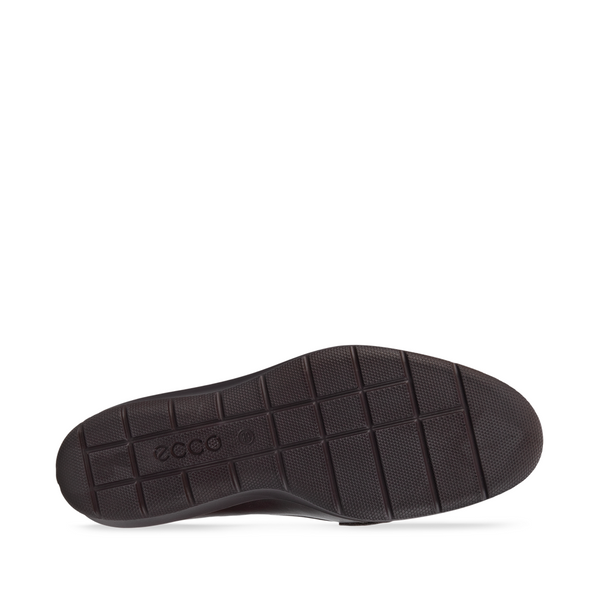 Ecco Women's Felicia Leather Penny Wedge Loafer Slip On in Potting Soil Brown
