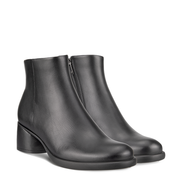 Ecco Women's Sculpted LX 35 Leather Side Zip Ankle Boot in Black