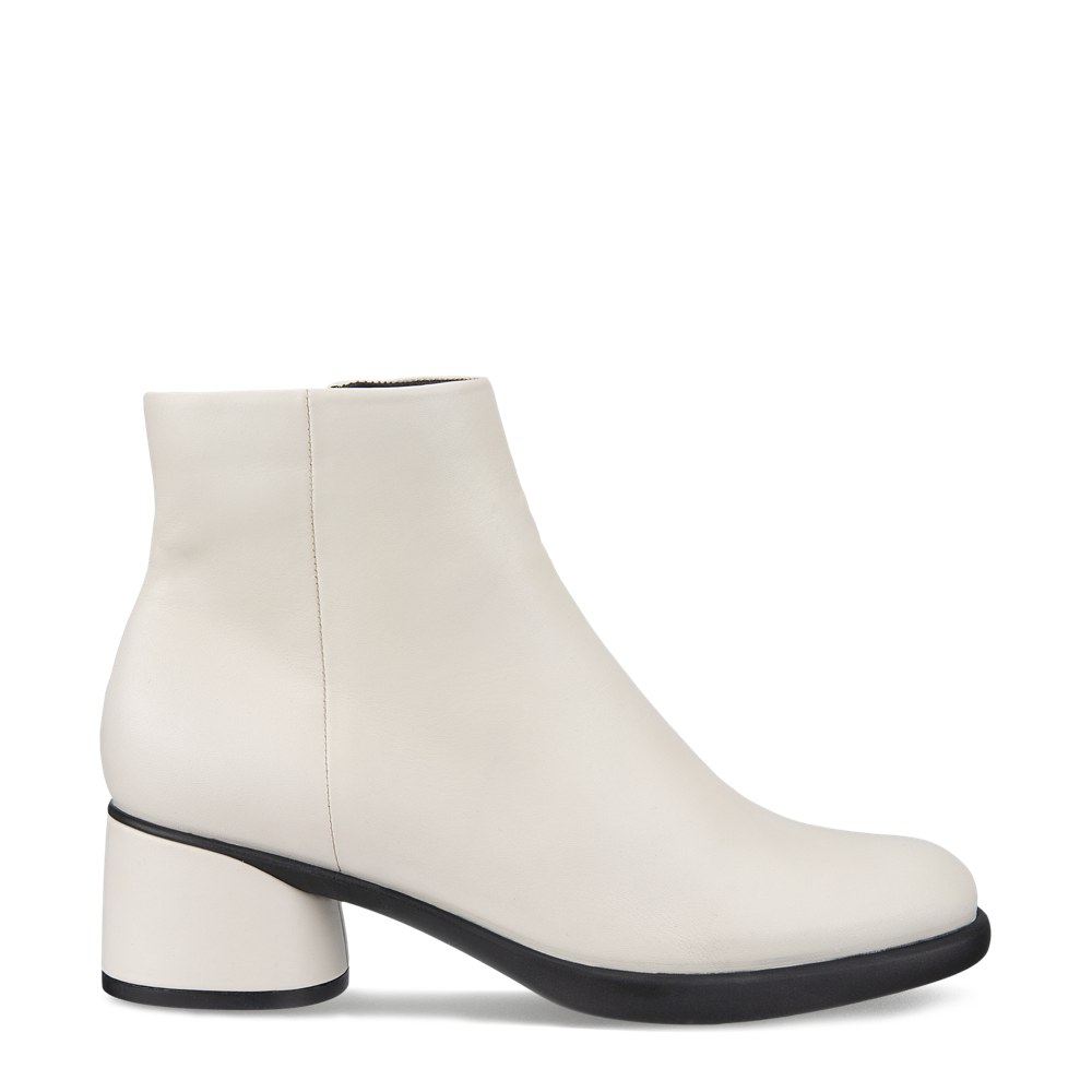 Ecco Women's Sculpted LX 35 Leather Side Zip Ankle Boot (Limestone)