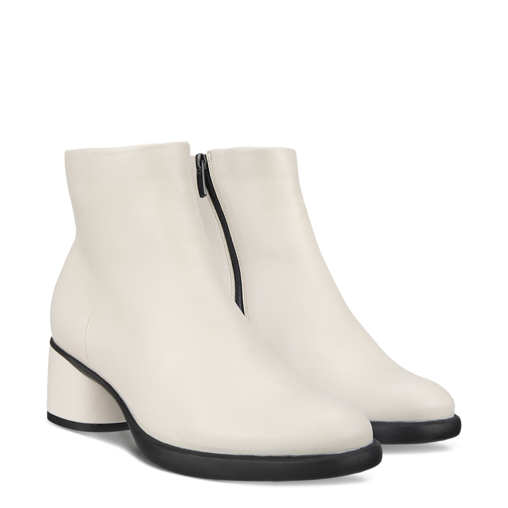 Ecco Women's Sculpted LX 35 Leather Side Zip Ankle Boot (Limestone)