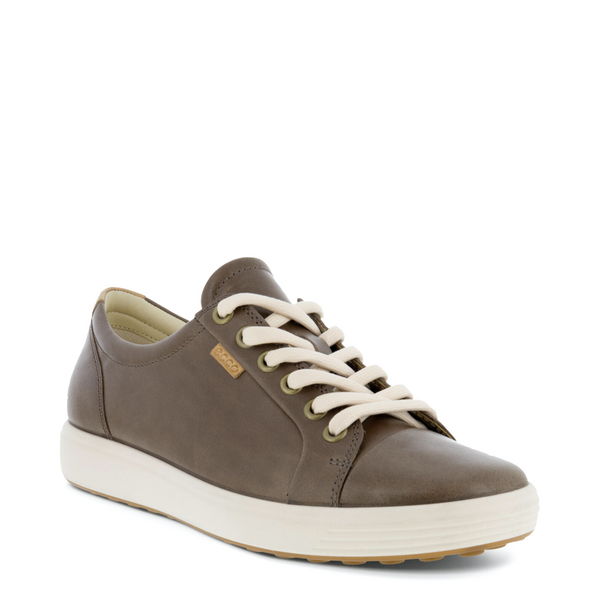 Ecco Women's Soft 7 Leather Lace Sneaker in Taupe