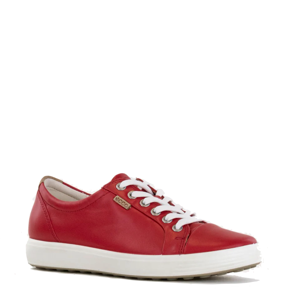 Mudguard and Toe view of Ecco Soft 7 Leather Lace sneaker for women.
